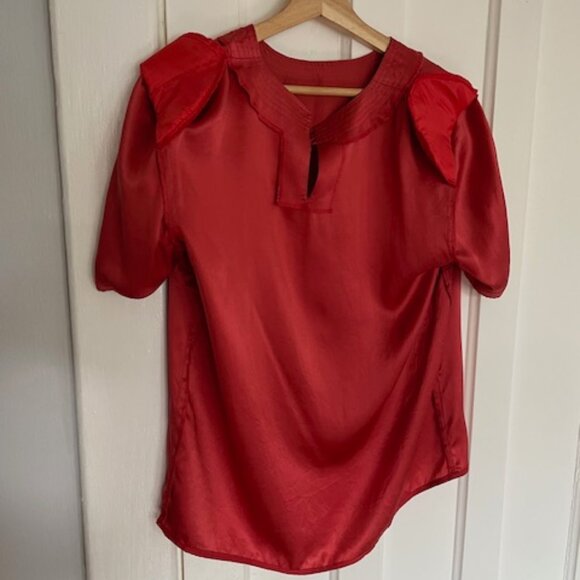 100% Silk Salmon Pink Blouse - Picture 8 of 10